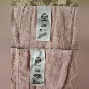 NWOT 2 Pack Gerber 100% Cotton Large Light Pink with White Dots Burp Cloths